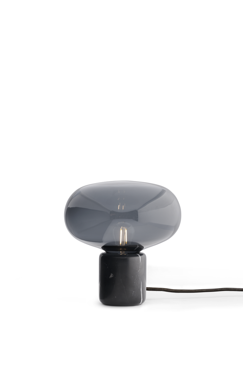 Karl-Johan Table Lamp Black Marquina w. Smoked Glass