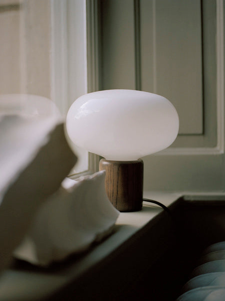 Karl-Johan Table Lamp Smoked Oak w. White Opal Glass